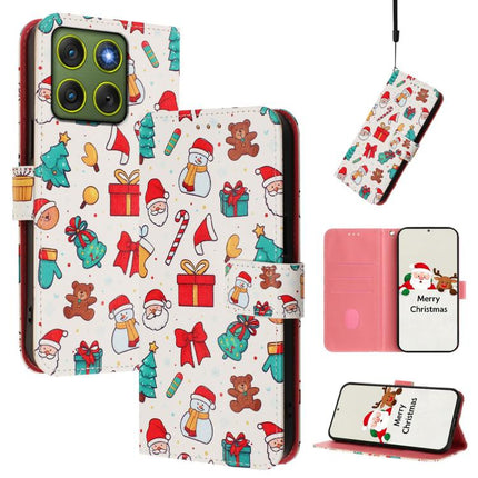 Christmas Series Buckle Leather Phone Case with Hand Strap, For Motorola Moto G67 Power 5G, For Motorola Edge 70 5G, For Motorola Moto G06 4G