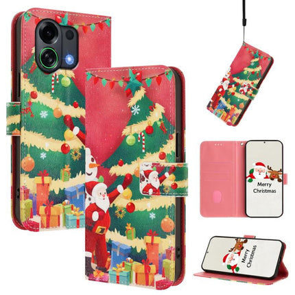Christmas Series Buckle Leather Phone Case with Hand Strap, For OPPO Find X9, For OPPO A6 GT 5G, For OPPO Find X9 Pro, For OPPO K13 Turbo 5G