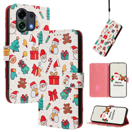 Christmas Series Buckle Leather Phone Case with Hand Strap, For OPPO Find X9, For OPPO A6 GT 5G, For OPPO Find X9 Pro, For OPPO K13 Turbo 5G