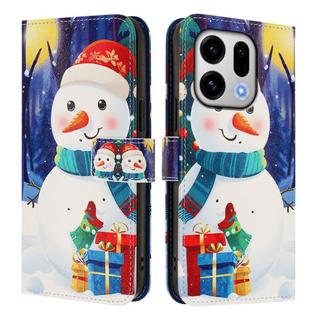 Christmas Series Buckle Leather Phone Case with Hand Strap, For OPPO Find X9, For OPPO A6 GT 5G, For OPPO Find X9 Pro, For OPPO K13 Turbo 5G