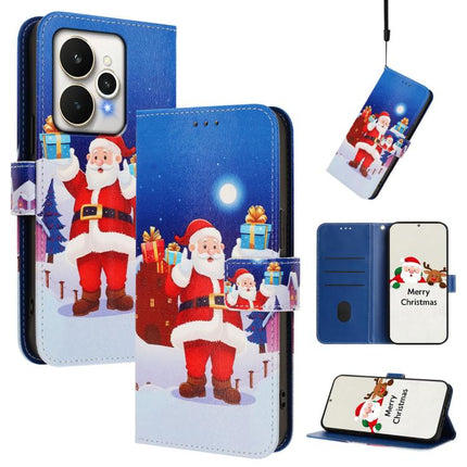 Christmas Series Buckle Leather Phone Case with Hand Strap, For Realme 15T 5G Global, For Realme 15 / 15 Pro 5G Global, For Realme C71 4G Global