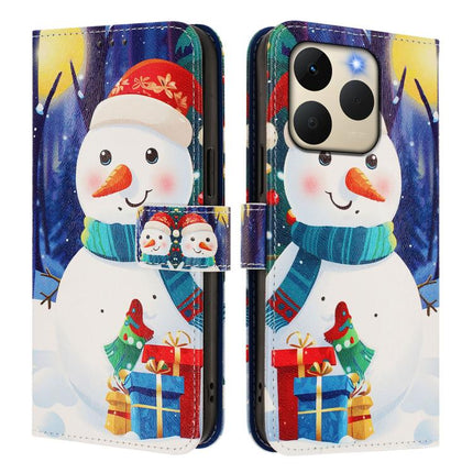 Christmas Series Buckle Leather Phone Case with Hand Strap, For Realme 15T 5G Global, For Realme 15 / 15 Pro 5G Global, For Realme C71 4G Global