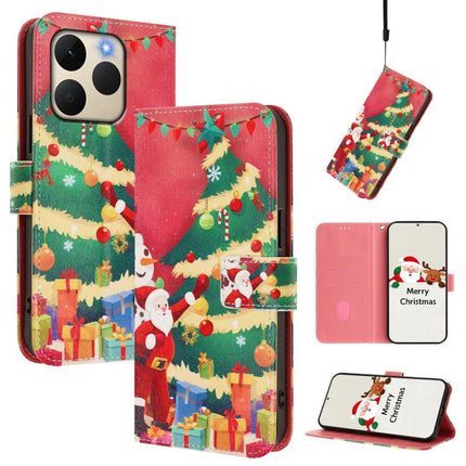 Christmas Series Buckle Leather Phone Case with Hand Strap, For Realme 15T 5G Global, For Realme 15 / 15 Pro 5G Global, For Realme C71 4G Global