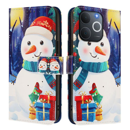 Christmas Series Buckle Leather Phone Case with Hand Strap, For Realme C71 4G India / Note 70 4G, For Realme C85 5G / 15x 5G India, For Realme P4 Pro 5G, For Realme P4 5G