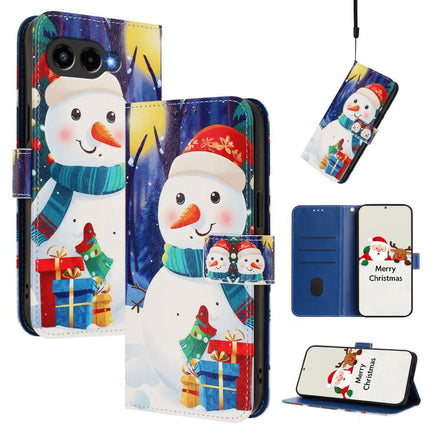 Christmas Series Buckle Leather Phone Case with Hand Strap, For T-Mobile Revvl 8 5G