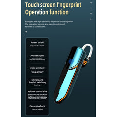 V19S Bluetooth 5.0 Business Style Fingerprint Touch Bluetooth Earphone