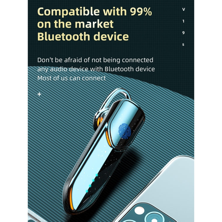 V19S Bluetooth 5.0 Business Style Fingerprint Touch Bluetooth Earphone