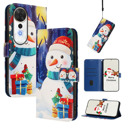 Christmas Series Buckle Leather Phone Case with Hand Strap, For Honor Magic8 Pro, For Honor Magic8, For Honor Play 70 Plus, For Honor X5c Plus