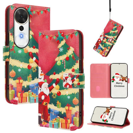 Christmas Series Buckle Leather Phone Case with Hand Strap, For Honor Magic8 Pro, For Honor Magic8, For Honor Play 70 Plus, For Honor X5c Plus