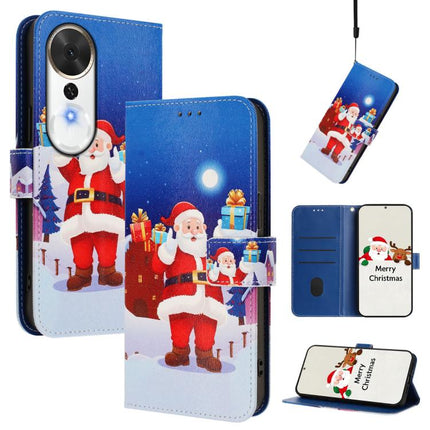 Christmas Series Buckle Leather Phone Case with Hand Strap, For Honor Magic8 Pro, For Honor Magic8, For Honor Play 70 Plus, For Honor X5c Plus