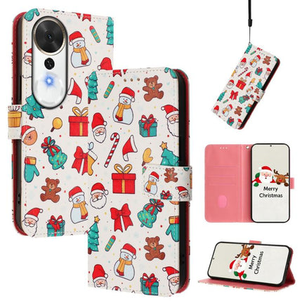 Christmas Series Buckle Leather Phone Case with Hand Strap, For Honor Magic8 Pro, For Honor Magic8, For Honor Play 70 Plus, For Honor X5c Plus