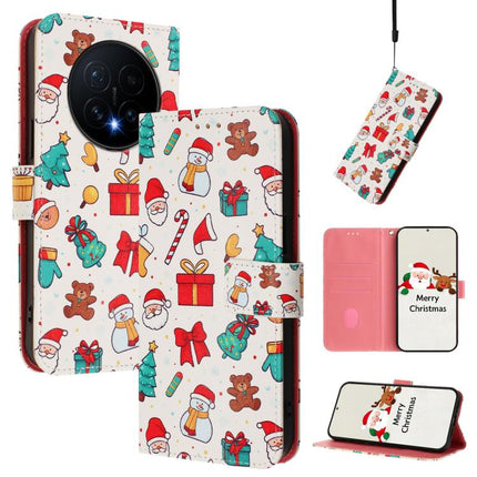 Christmas Series Buckle Leather Phone Case with Hand Strap, For Honor Magic8 Pro, For Honor Magic8, For Honor Play 70 Plus, For Honor X5c Plus