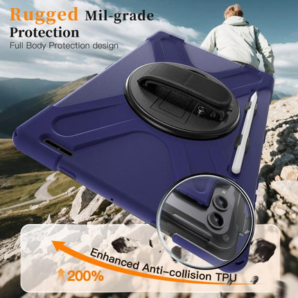 Rotatable Holder Silicone Hybrid PC Tablet Case with Shoulder Strap, For Samsung Galaxy Tab S11 Ultra