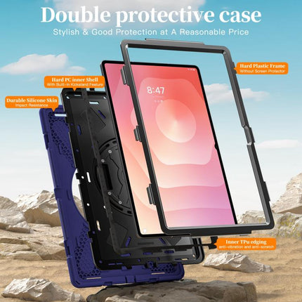 Rotatable Holder Silicone Hybrid PC Tablet Case with Shoulder Strap, For Samsung Galaxy Tab S11 Ultra