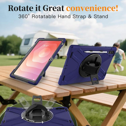 Rotatable Holder Silicone Hybrid PC Tablet Case with Shoulder Strap, For Samsung Galaxy Tab S11 Ultra