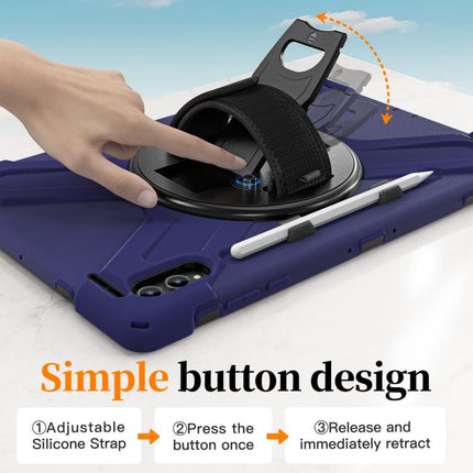 Rotatable Holder Silicone Hybrid PC Tablet Case with Shoulder Strap, For Samsung Galaxy Tab S11 Ultra
