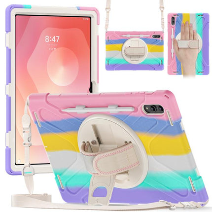 Rotatable Holder Silicone Hybrid PC Tablet Case with Shoulder Strap, For Samsung Galaxy Tab S11 Ultra