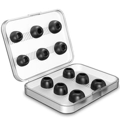 12 PCS Wireless Earphone Replaceable Memory Foam Ear Cap Earplugs for AirPods Pro, with Storage Box, Memory Foam Black, Memory Foam Grey