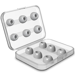 12 PCS Wireless Earphone Replaceable Memory Foam Ear Cap Earplugs for AirPods Pro, with Storage Box, Memory Foam Black, Memory Foam Grey