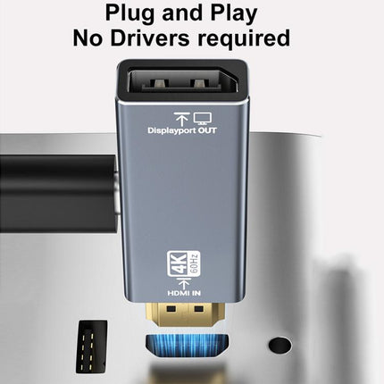 4K 60Hz HDMI Male to DP Female HD Adapter, 60Hz HDMI Male to DP Female