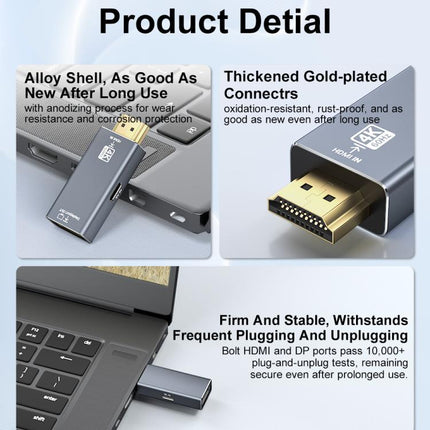 4K 60Hz HDMI Male to DP Female HD Adapter, 60Hz HDMI Male to DP Female