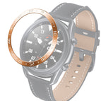 For Samsung Galaxy Watch 3 45mm / Rose Gold Ring White Letter