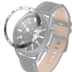 For Samsung Galaxy Watch 3 45mm / Silver Ring Black Letter