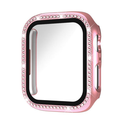 xDfind Single Row Diamond Tempered Glass Film Integrated PC Watch Case, For Apple Watch Ultra 3 / 2 / 1 49mm, For Apple Watch Series 9 / 8 / 7 45mm