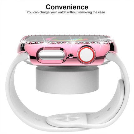 xDfind Single Row Diamond Tempered Glass Film Integrated PC Watch Case, For Apple Watch Ultra 3 / 2 / 1 49mm, For Apple Watch Series 9 / 8 / 7 45mm