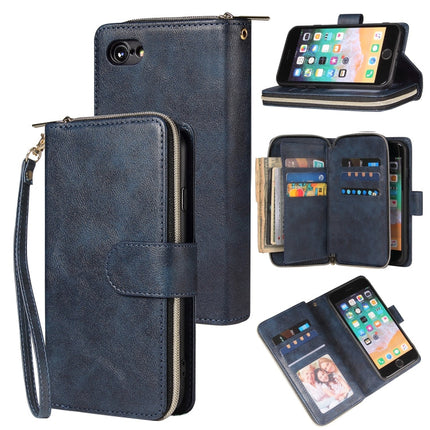 Zipper Wallet Bag Horizontal Flip PU Leather Case with Holder & 9 Card Slots & Wallet & Lanyard & Photo Frame, For iPhone 11, For iPhone 11 Pro, For iPhone 11 Pro Max, For iPhone SE 2022 / SE 2020 / 8 / 7