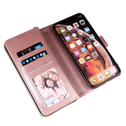 Zipper Wallet Bag Horizontal Flip PU Leather Case with Holder & 9 Card Slots & Wallet & Lanyard & Photo Frame, For iPhone XR, For iPhone XS Max