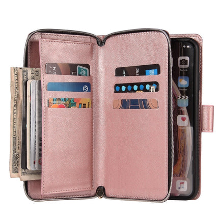 Zipper Wallet Bag Horizontal Flip PU Leather Case with Holder & 9 Card Slots & Wallet & Lanyard & Photo Frame, For iPhone XR, For iPhone XS Max