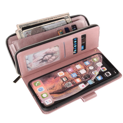 Zipper Wallet Bag Horizontal Flip PU Leather Case with Holder & 9 Card Slots & Wallet & Lanyard & Photo Frame, For iPhone XR, For iPhone XS Max