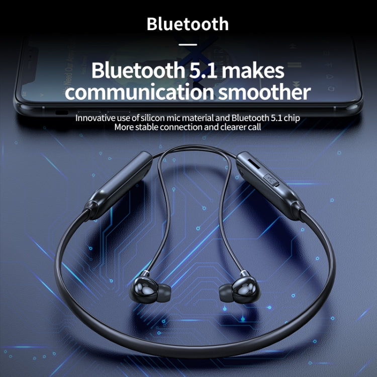 M60 8D Surround Sound Wireless Neck-mounted 5.1 Bluetooth Earphone Support TF Card MP3 Mode