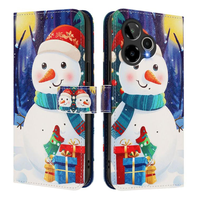 Christmas Series Buckle Leather Phone Case with Hand Strap, For Cricket Icon Plus 2026 / Icon 7 5G