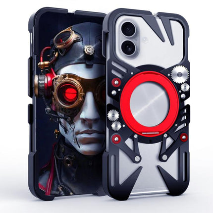 Rotating Bracket MagSafe Hollow Metal Phone Case with Lanyard, For iPhone 17e / 16e, For iPhone 17 Pro Max, For iPhone 17 Pro, For iPhone 17, For iPhone 16 Pro Max, For iPhone 16 Pro, For iPhone 16 Plus, For iPhone 16