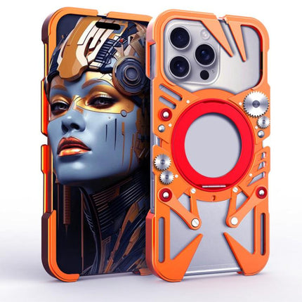 Rotating Bracket MagSafe Hollow Metal Phone Case with Lanyard, For iPhone 17e / 16e, For iPhone 17 Pro Max, For iPhone 17 Pro, For iPhone 17, For iPhone 16 Pro Max, For iPhone 16 Pro, For iPhone 16 Plus, For iPhone 16