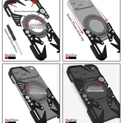 Rotating Bracket MagSafe Hollow Metal Phone Case with Lanyard, For iPhone 17e / 16e, For iPhone 17 Pro Max, For iPhone 17 Pro, For iPhone 17, For iPhone 16 Pro Max, For iPhone 16 Pro, For iPhone 16 Plus, For iPhone 16
