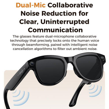 M02 Ultra 8MP Camera AI Smart Glasses Photochromic Lenses, with Black Charging Case, with Brown Charging Case