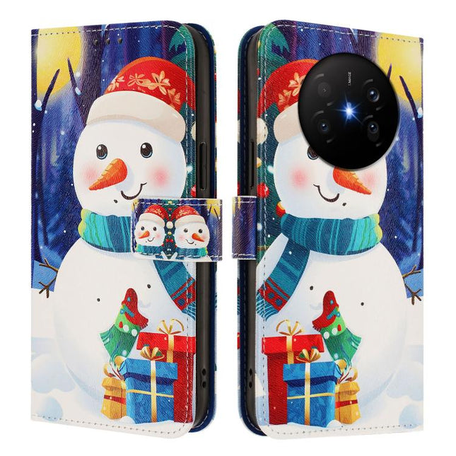 Christmas Series Buckle Leather Phone Case with Hand Strap, For Huawei Mate 70 Air