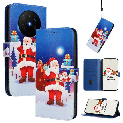 Christmas Series Buckle Leather Phone Case with Hand Strap, For Huawei Mate 70 Air