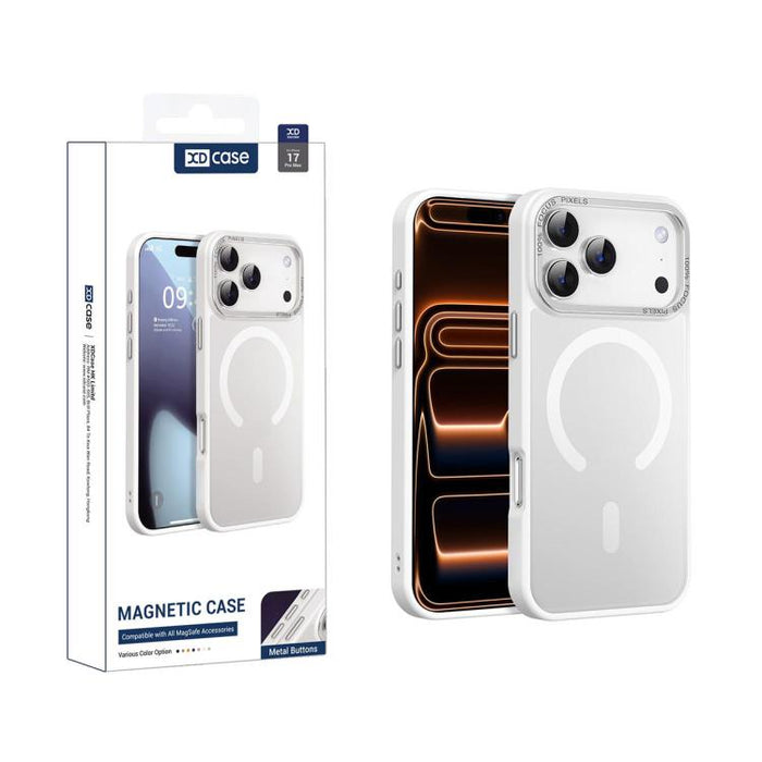 XDcase Metal Lens Frame Skin Feel Magnetic Phone Case, For iPhone 17 Pro, For iPhone 17