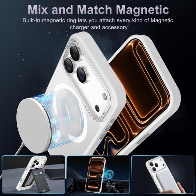 XDcase Metal Lens Frame Skin Feel Magnetic Phone Case, For iPhone 17 Pro, For iPhone 17