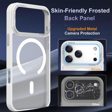 XDcase Metal Lens Frame Skin Feel Magnetic Phone Case, For iPhone 17 Pro, For iPhone 17