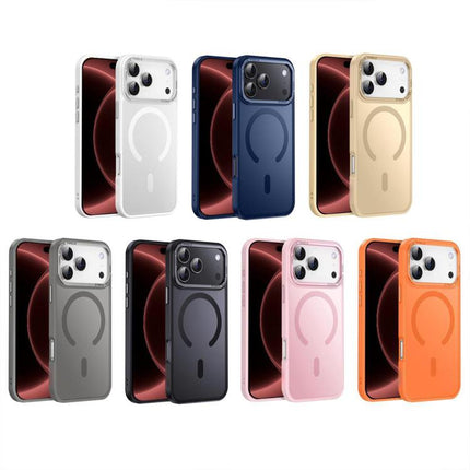 XDcase Metal Lens Frame Skin Feel Magnetic Phone Case, For iPhone 17 Pro, For iPhone 17