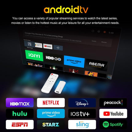 H96 Max H313 Android 14 Mini HD TV Stick with Remote Control, ARM Cortex-A53 Quad Core, 2GB+16GB, 2GB+8GB