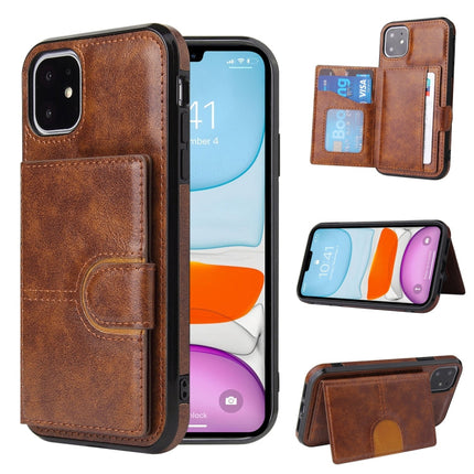 PU + TPU + PC  Shockproof Back Cover Case with Card Slot & Holder, For iPhone 12 / 12 Pro, For iPhone 12 Pro Max, For iPhone XS / X, For iPhone XR