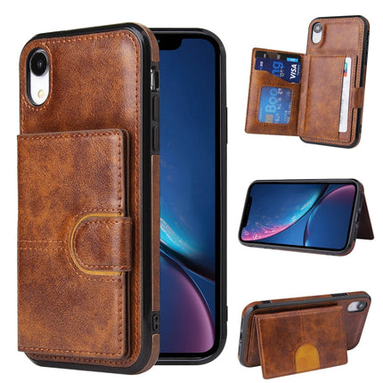 PU + TPU + PC  Shockproof Back Cover Case with Card Slot & Holder, For iPhone XS Max