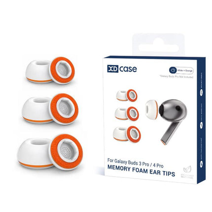 XDcase 3 Pairs Replacement Silicone Sponge Ear Tips, White Orange, Black Orange