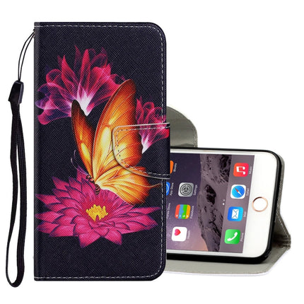 Coloured Drawing Pattern Horizontal Flip PU Leather Case with Holder & Card Slots & Wallet & Lanyard, For iPhone 8 & 7